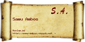 Samu Ambos névjegykártya